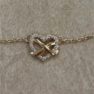 Pandora Gold and Silver Heart Necklace 16 inch new no box